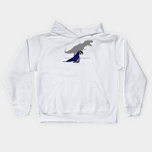 Indigo macaw t-rex shadow Kids Hoodie